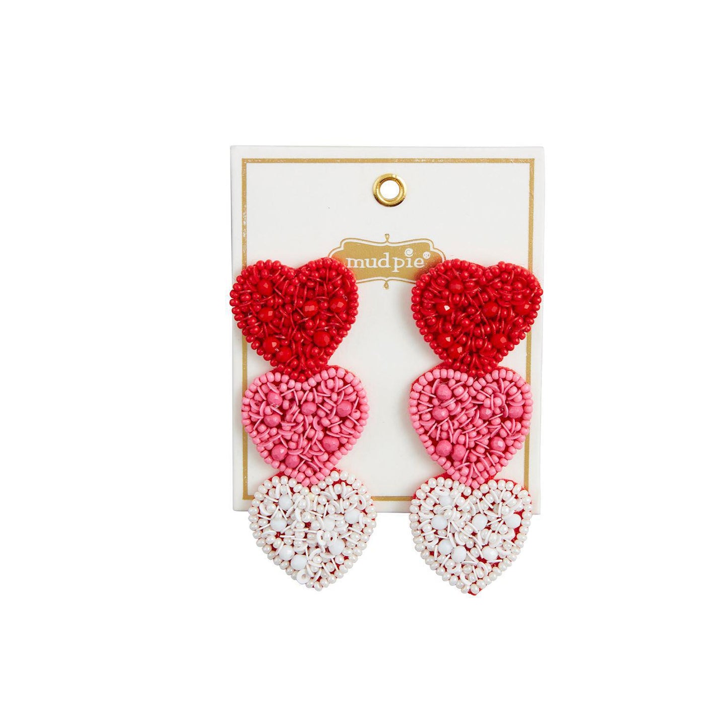 MudPie Heart Beaded Earrings