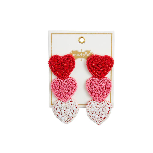 MudPie Heart Beaded Earrings