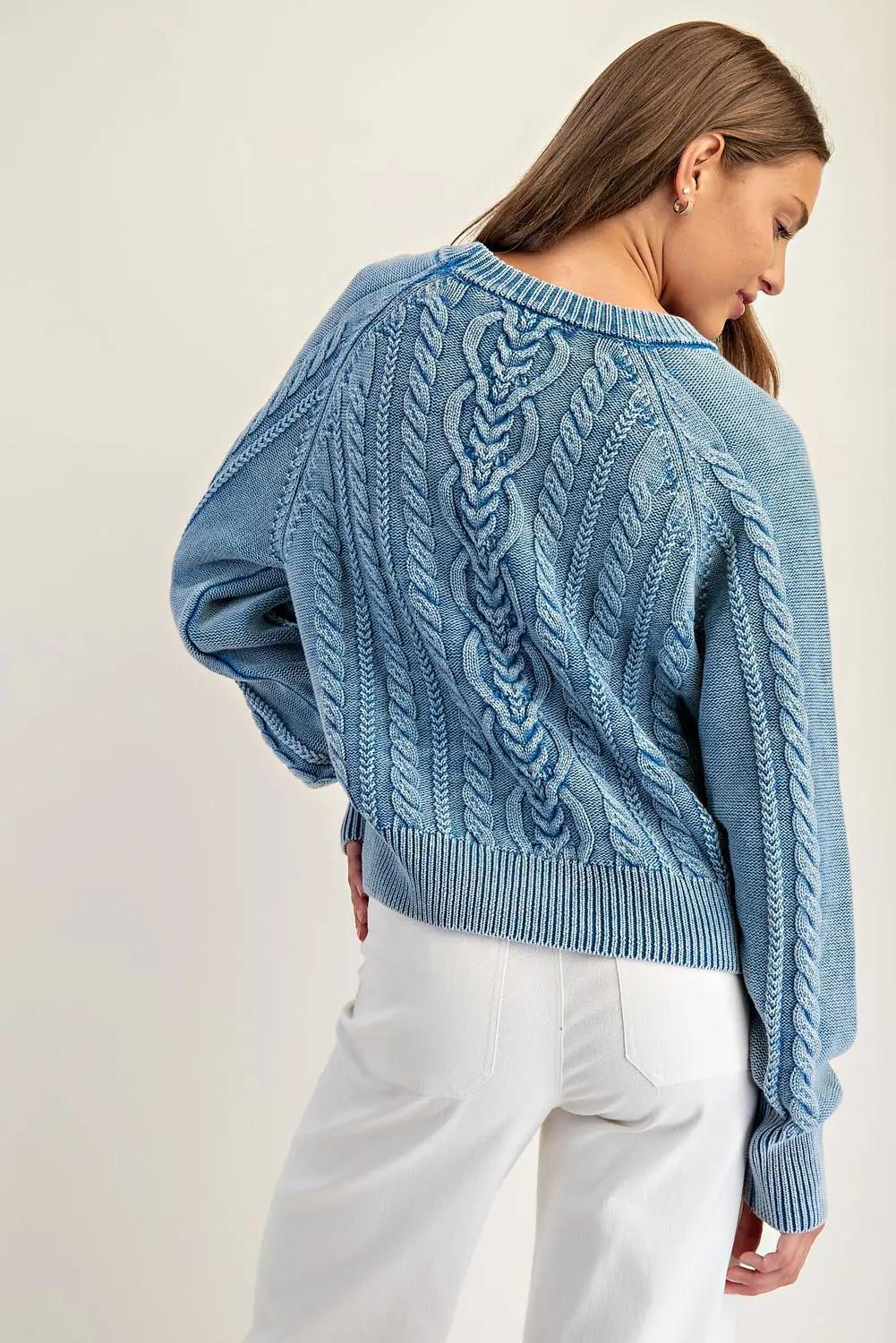 EE:SOME Mineral Washed Cable/Braid Sweater