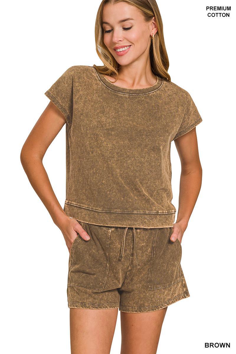 Zenana CTCPW-3441Y Premium Cotton Washed Sleeveless Set ASH BLACK