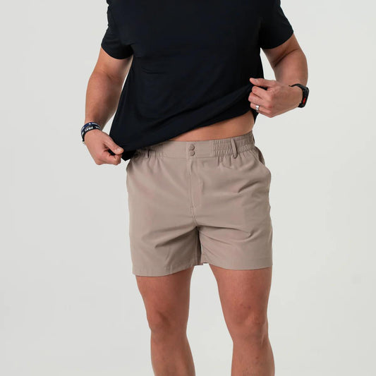 BURLEBO EVERYDAY SHORTS 5.5" COBBLESTONE KHAKI DUCK HUNT POCKET