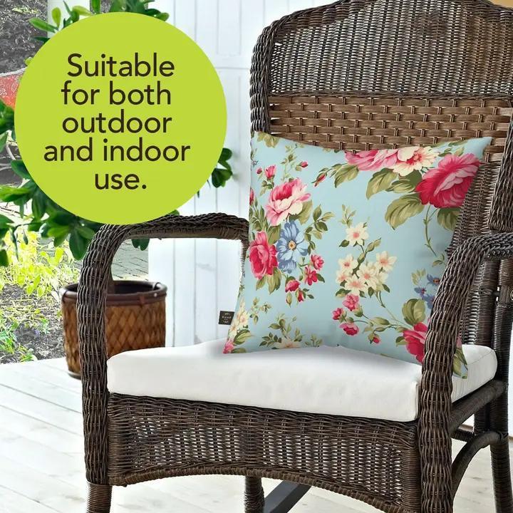 Spring Floral Burlap Indoor/Outdoor Pillow