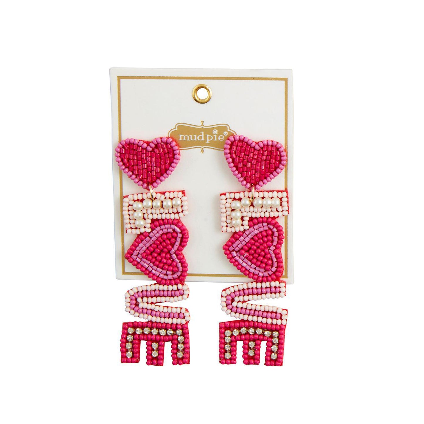 MudPie Love Beaded Earrings