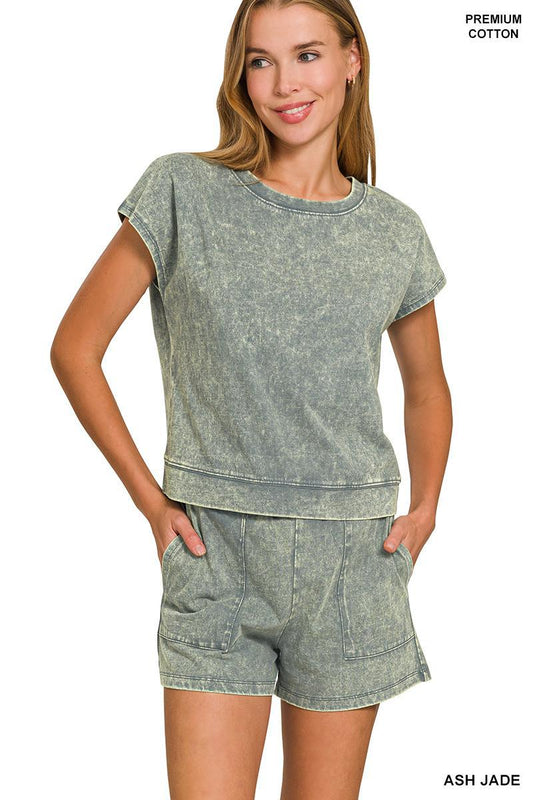 Zenana CTCPW-3441Y Premium Cotton Washed Sleeveless Set ASH BLACK