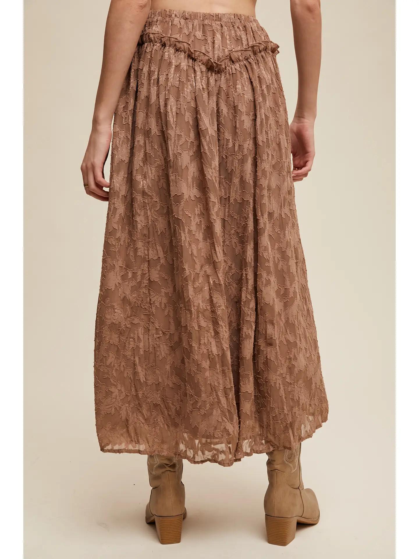 Floral Textured Maxi Skirt