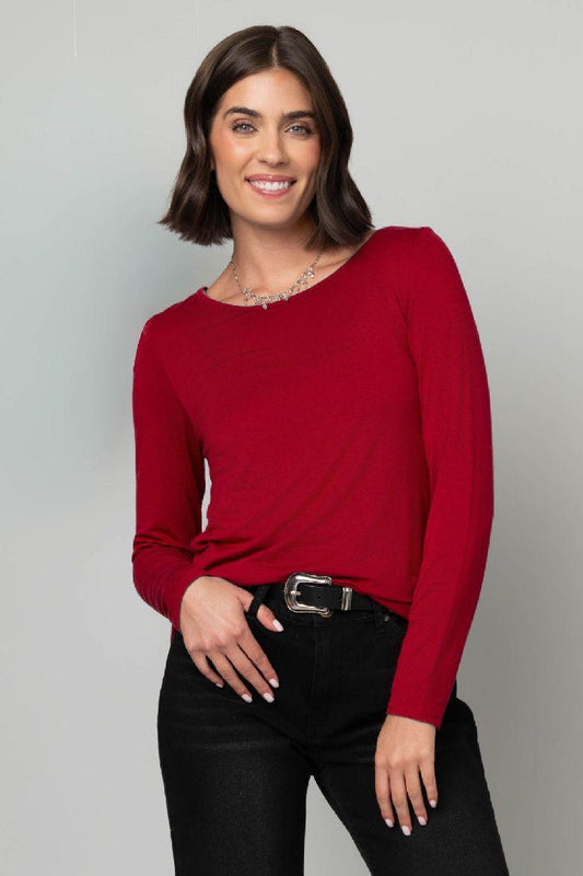 L/S Scoop Neck Tee - Ironic Red