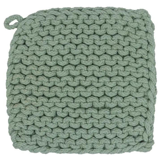 Sage Chunky Knit Cotton Pot Holder