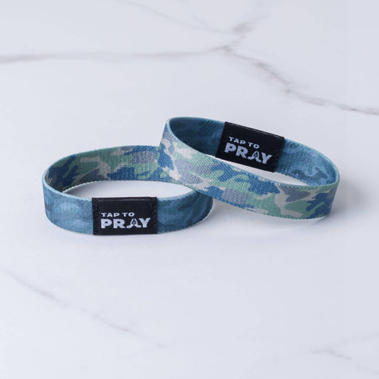 Tap To Pray™ Wristbands - Green & Charcoal Camo
