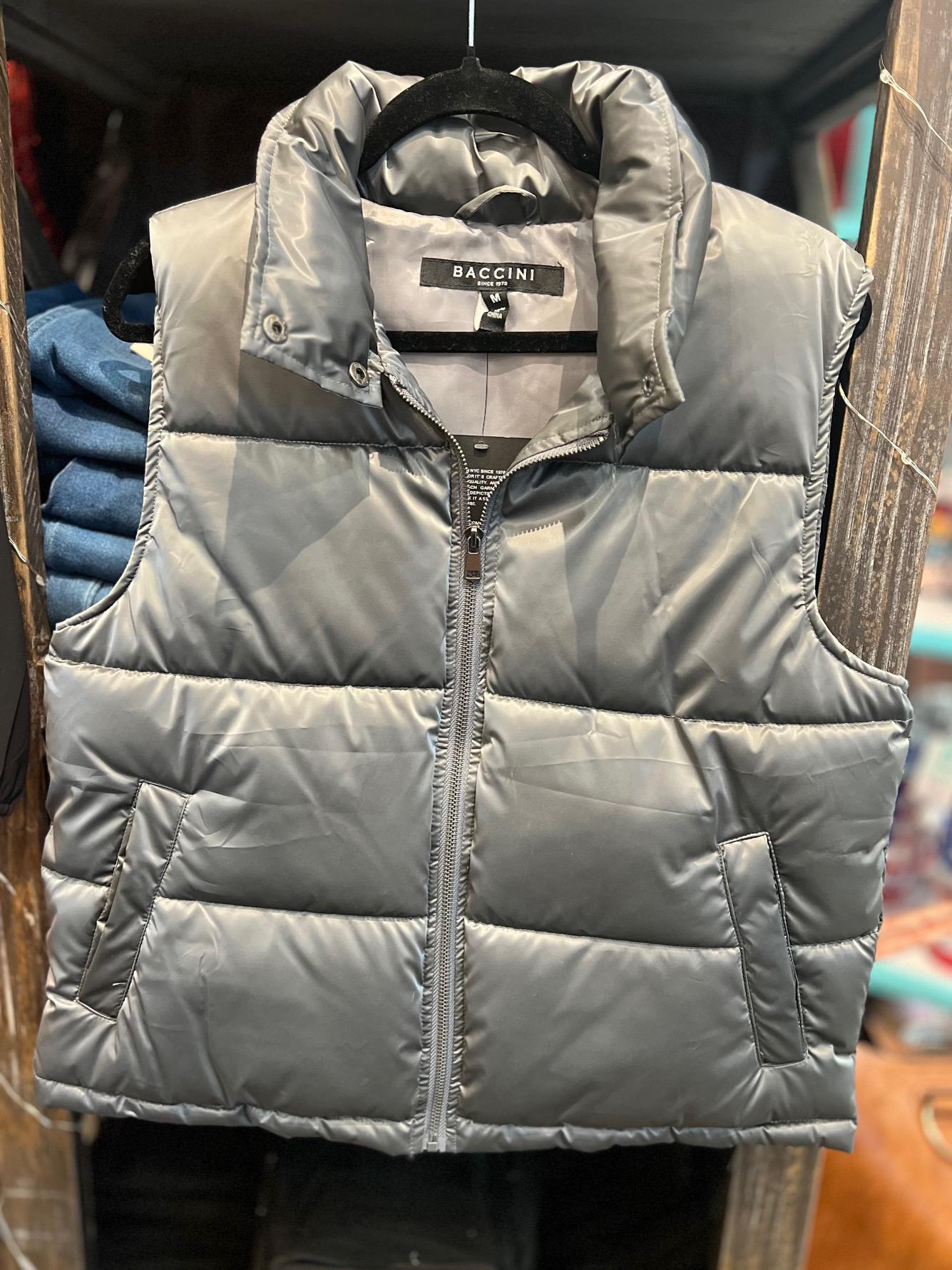 LIQUID SHINE MOCK NECK PUFFER VEST