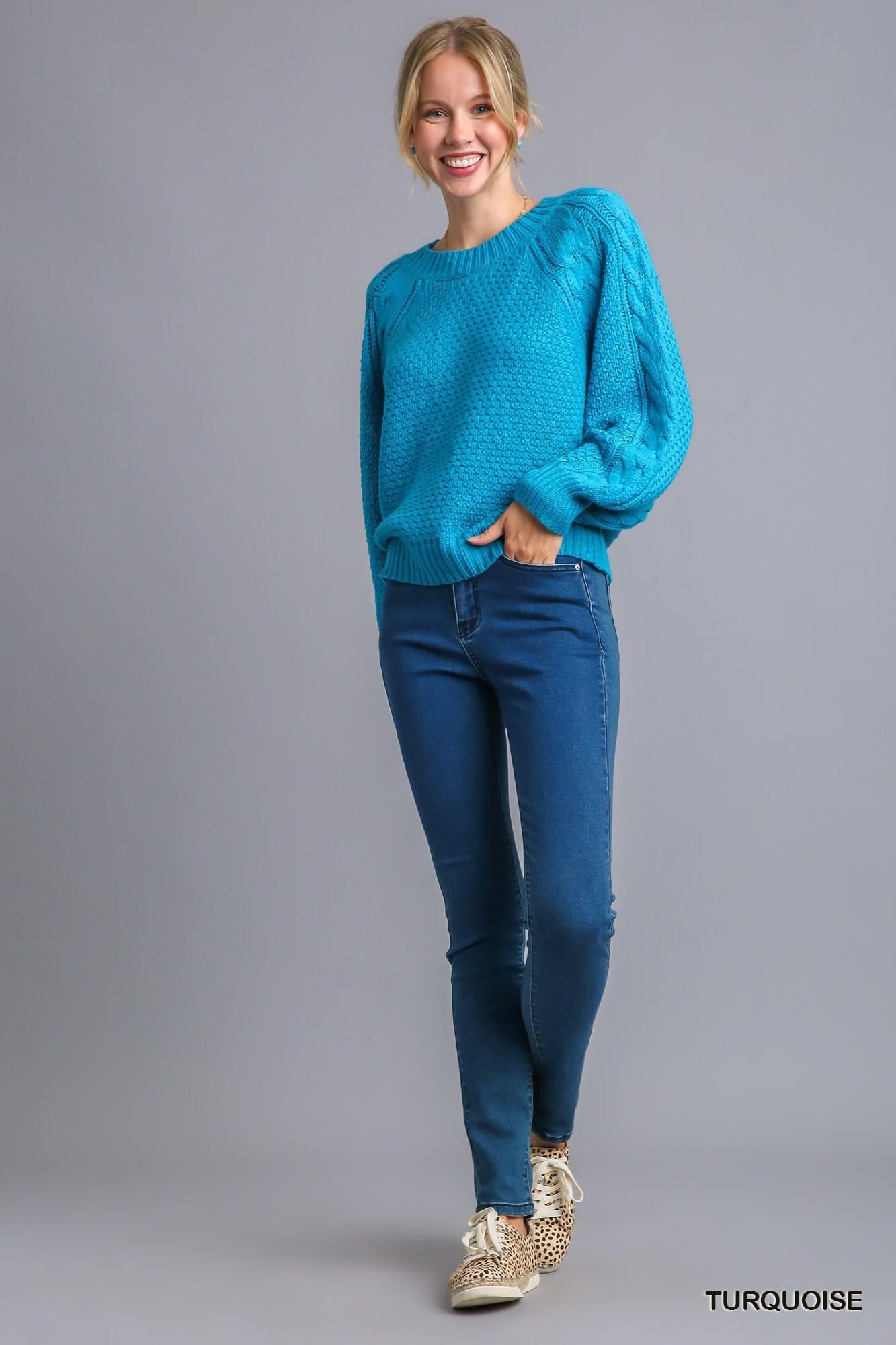 Chenille Cable Knit Pullover Sweater