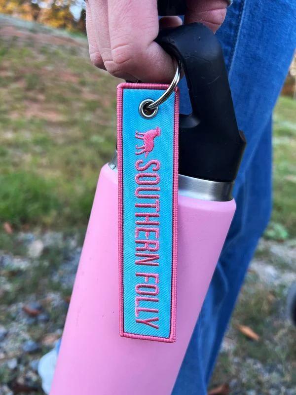 Southern Folly Embroidered Keychain