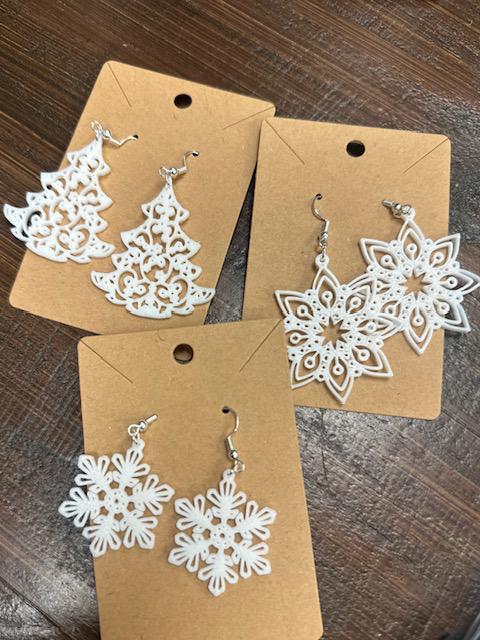 White Christmas Earrings