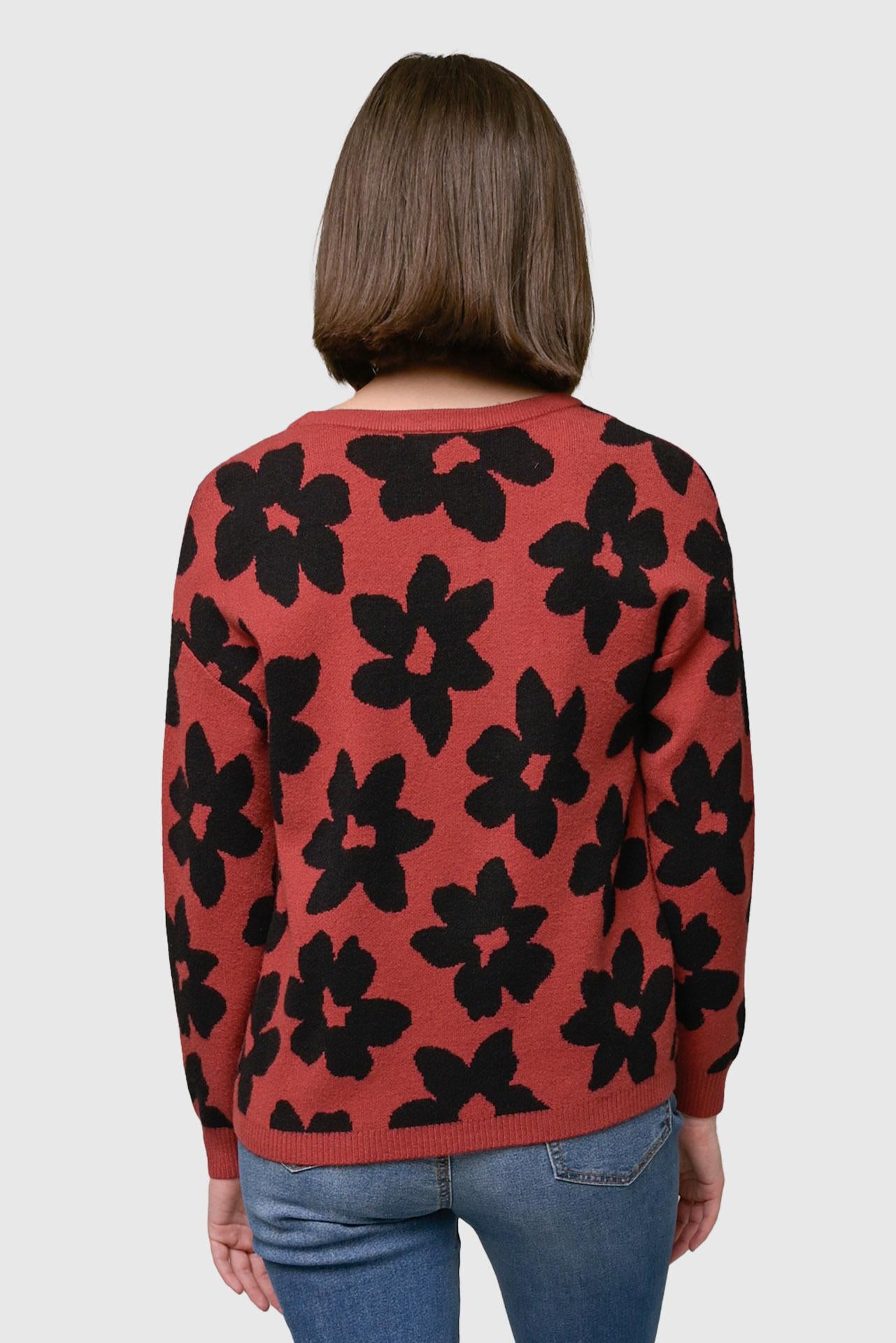 Flower Crew Neck Sweater