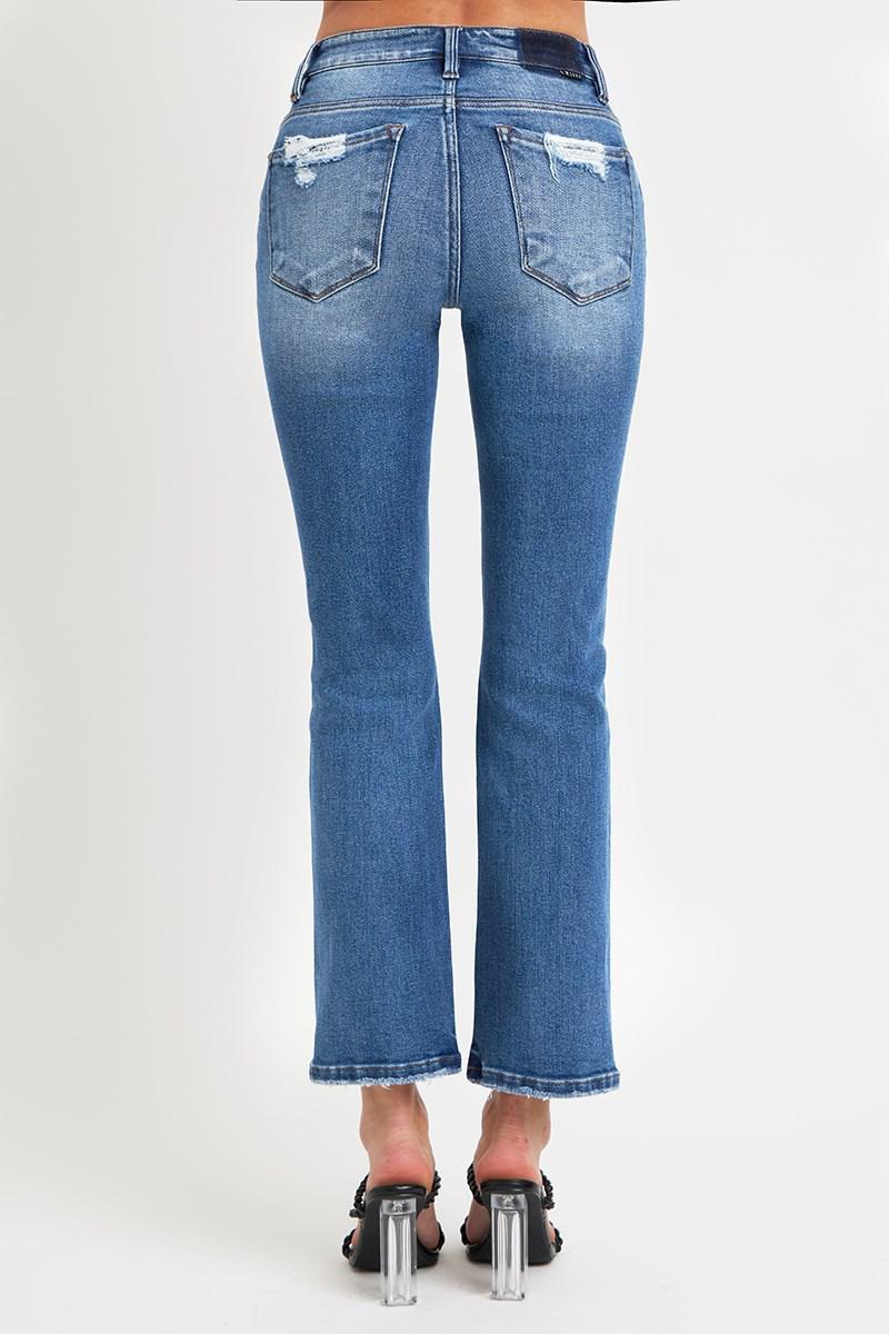 Mid Rise Ankle Straight Jeans