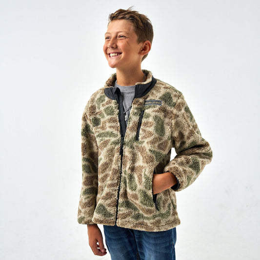 BURLEBO Youth - Sherpa - Full Zip Jacket - Alpine Camo