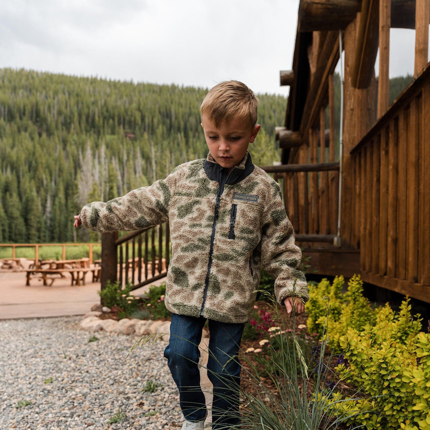 BURLEBO Youth - Sherpa - Full Zip Jacket - Alpine Camo