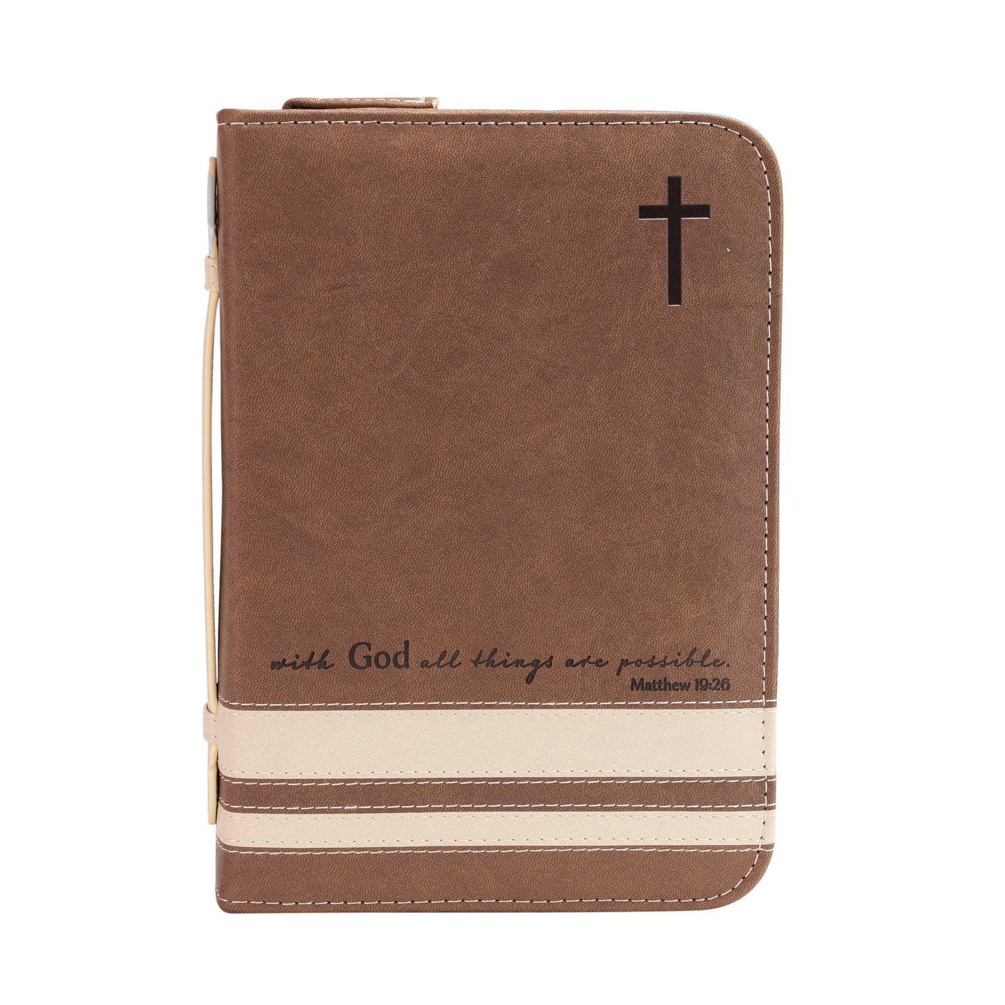 Bible Cover - Brown All Things, Matthew 19:26