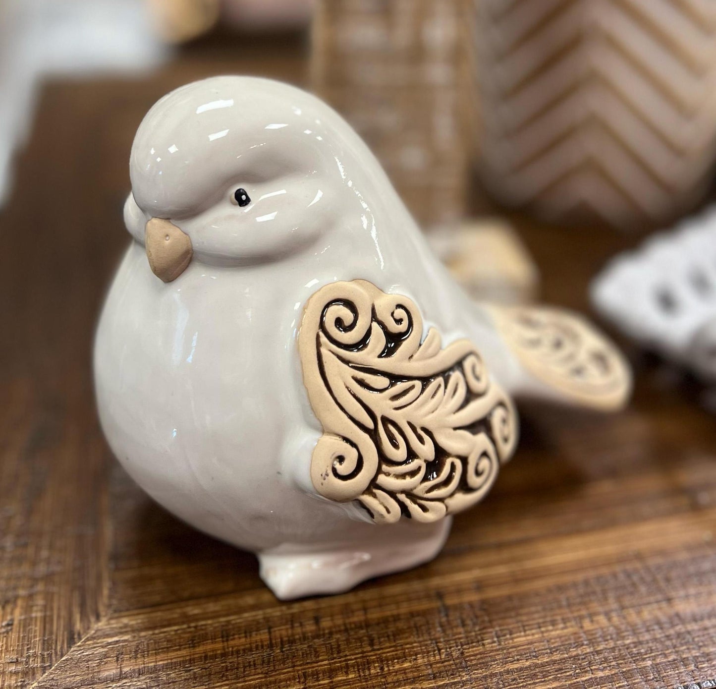 Ivory Scroll Wing Birds