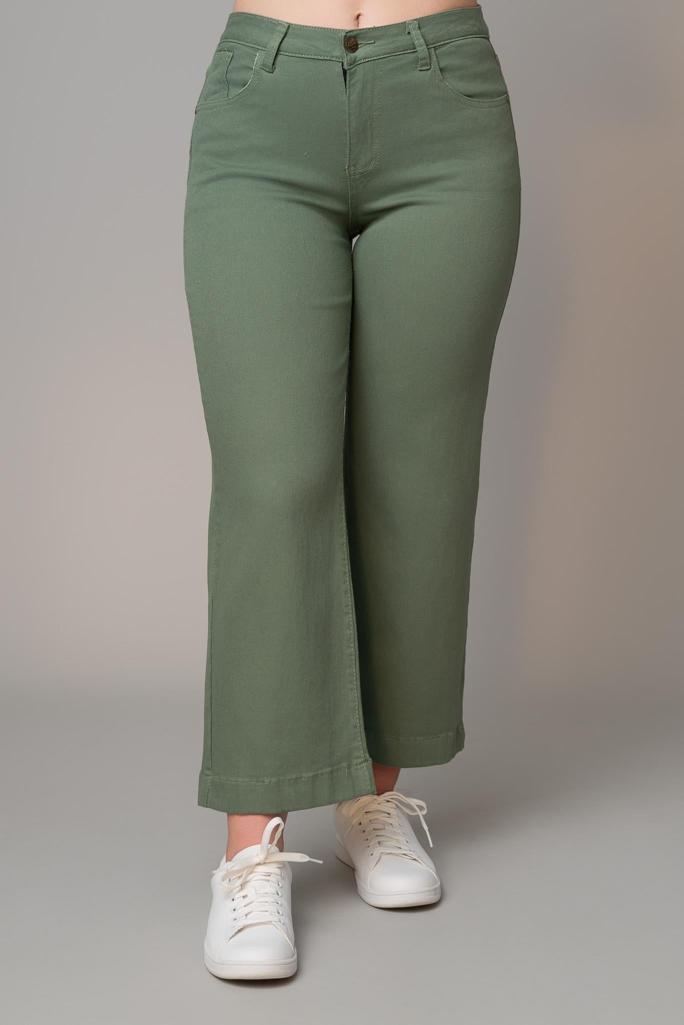 Stretch Twill Wide Leg Jean