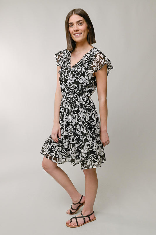 Chiffon A-Line Ruffle Dress