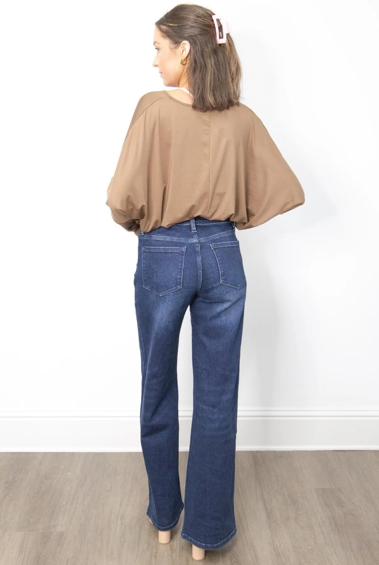 G&E Wide Leg Jeans, Dark Wash