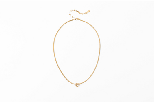 Meralora Snake Chain Necklace w/ Heart