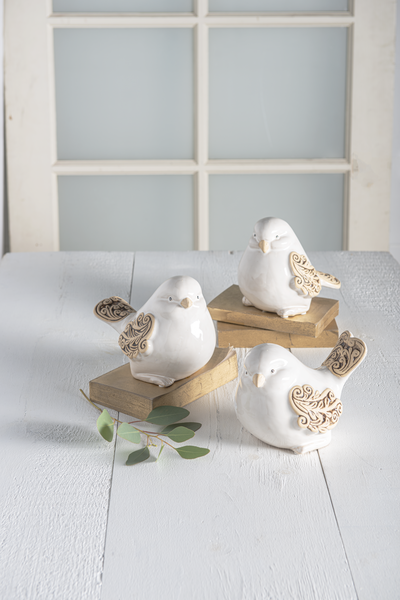 Ivory Scroll Wing Birds