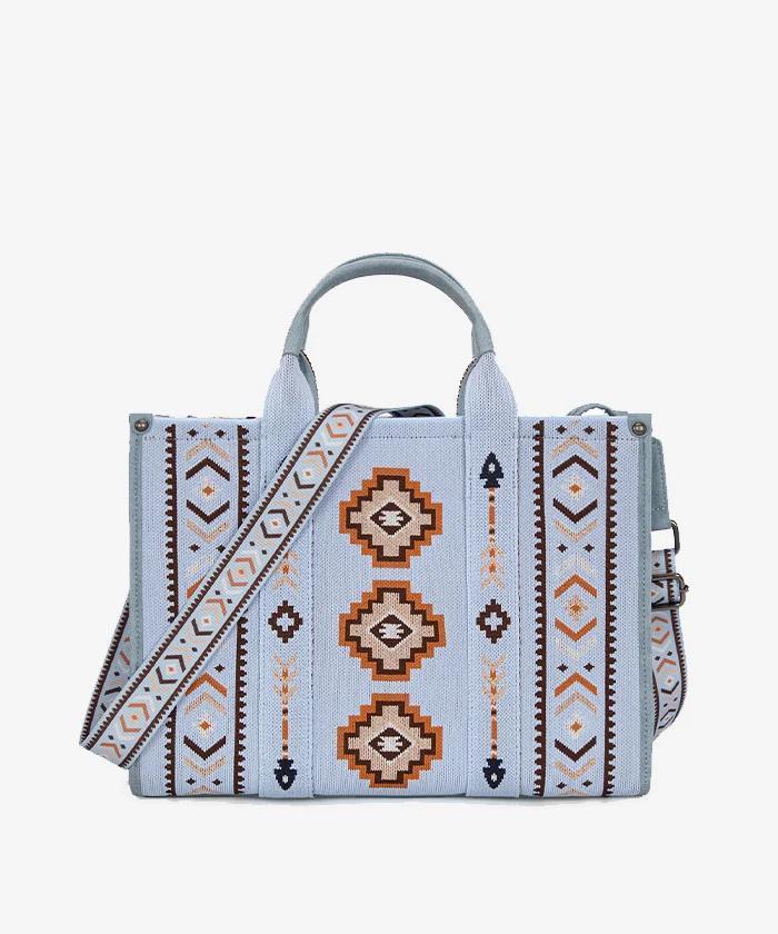 WRANGLER Montana West Aztec Retro Arrows Dual Sided Print Wide Tote