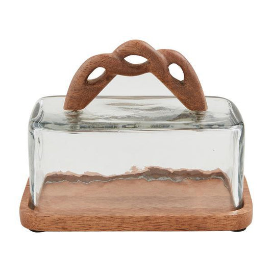 Twisted Handle Butter Dish