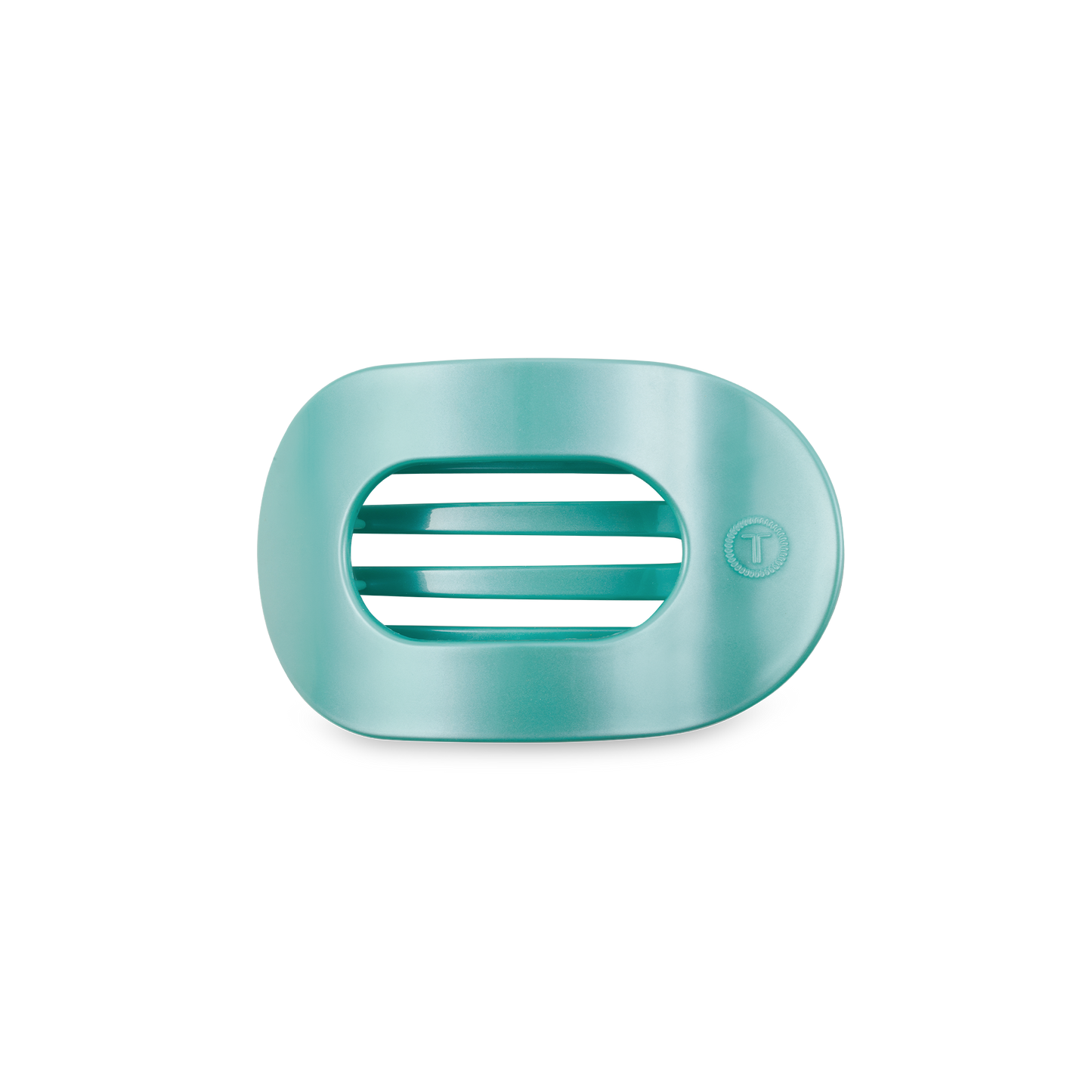 TELETIES Round Flat Hair Clip | Small | Totally Turquoise