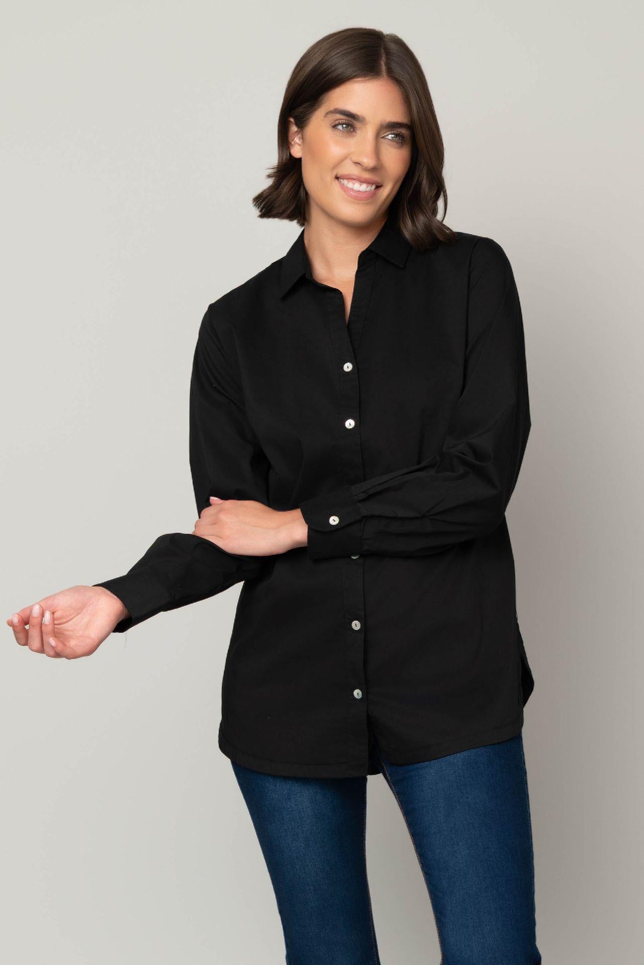 Button Front Poplin Top