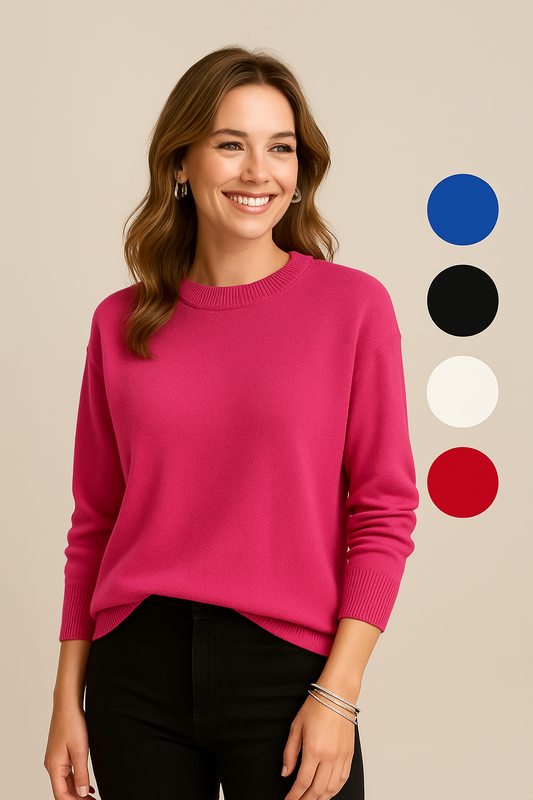 Drop Shoulder Crew Neck Sweater