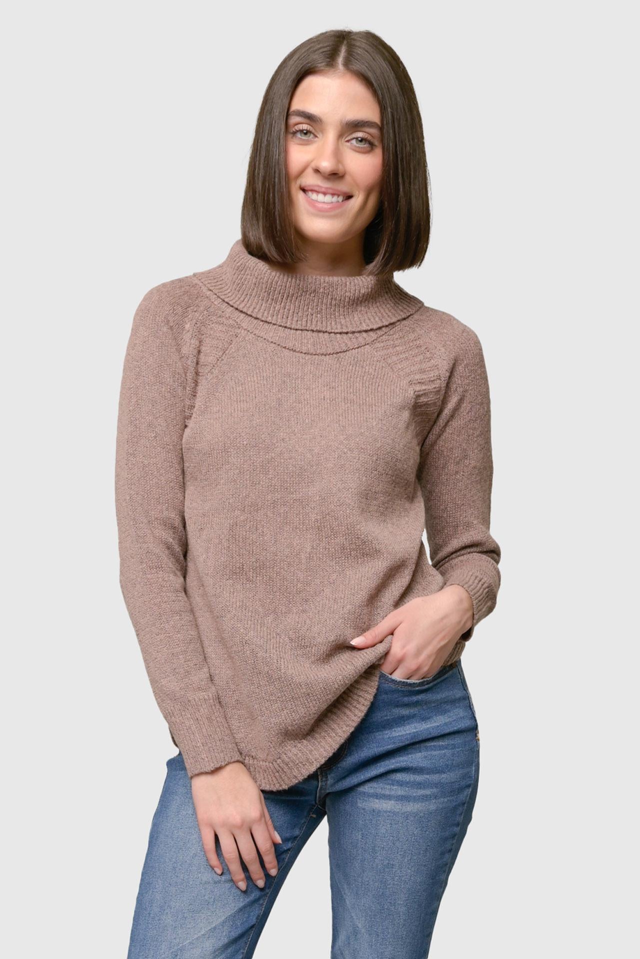 MOSSY SHIRTTAIL COWL NECK SWEATER