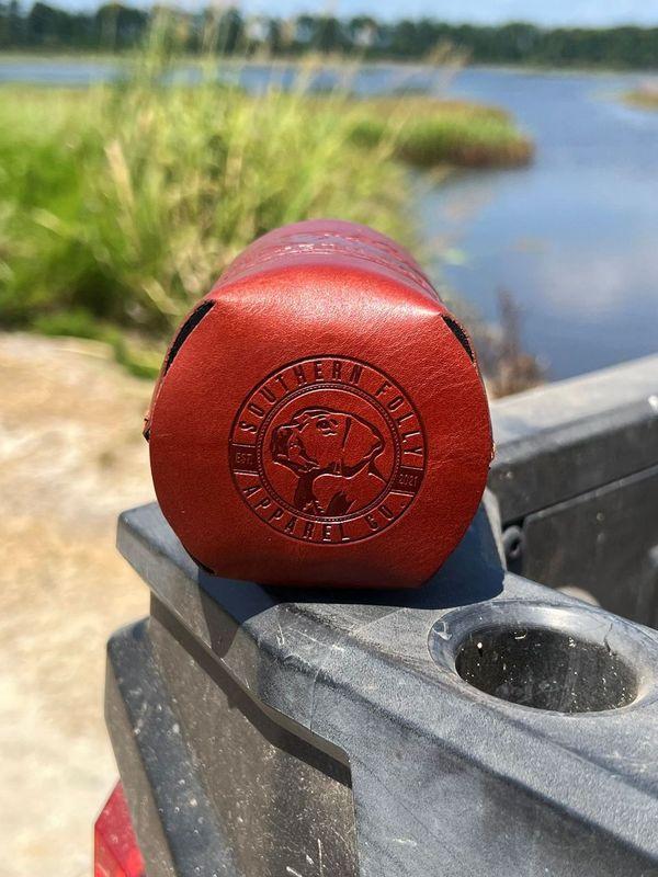 Southern Folly Stamped Leather Koozie