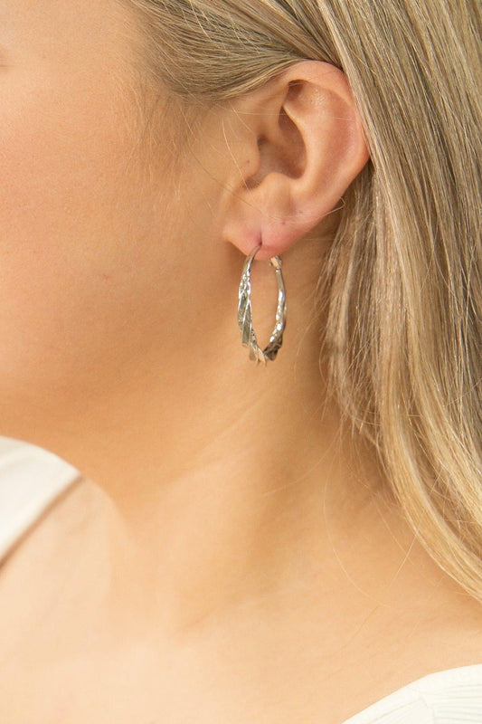 G&E Twisted Hoop Silver