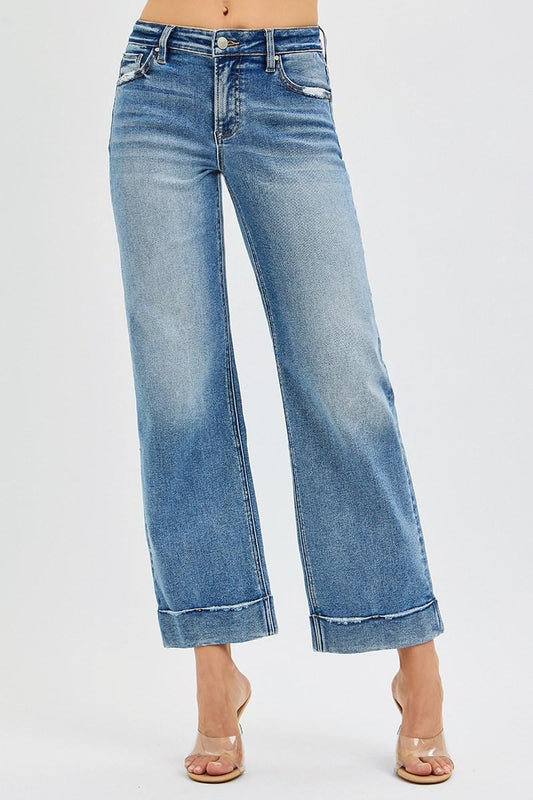 Risen Mid Rise Crop Straight w/ Taylor Cuff