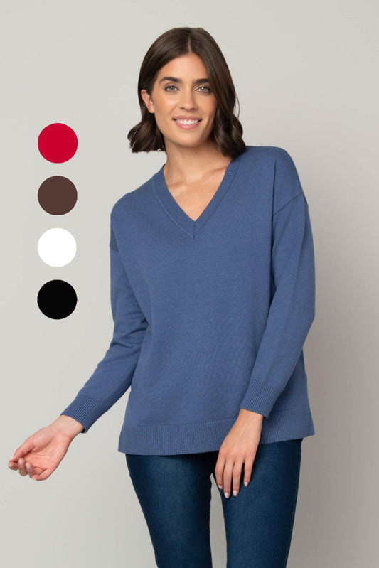 Jersey Stitch V-Neck Sweater