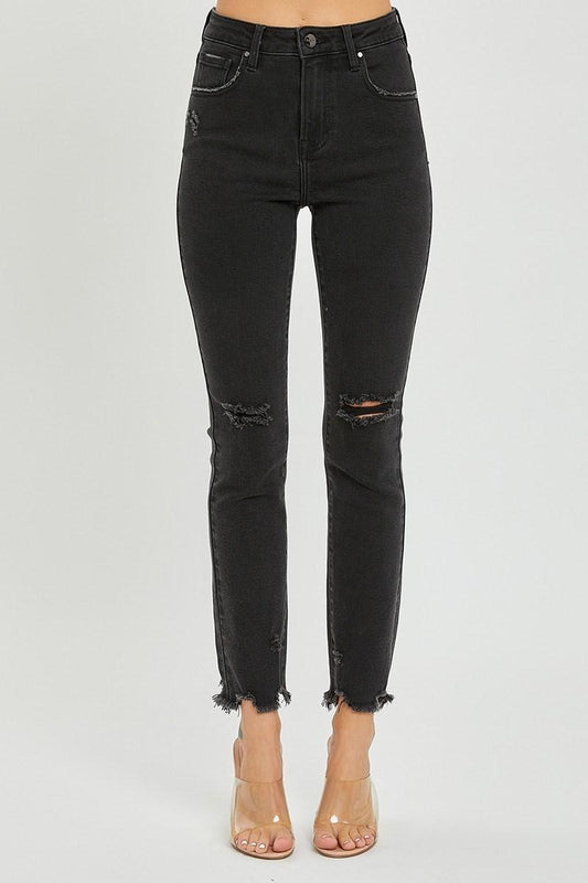 HIGH RISE SLIM STRAIGHT LEG JEANS