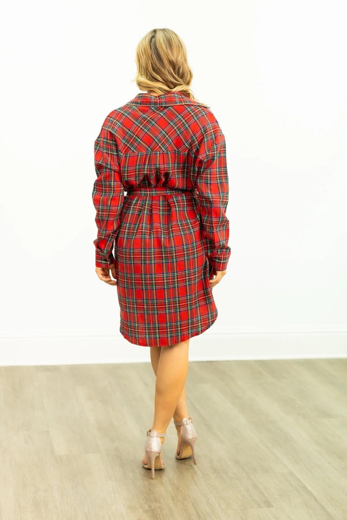 G&E FLANNEL DRESS, RED OR GREEN