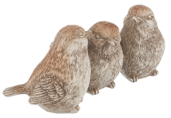 Painted 3 Bird Cluster Resin