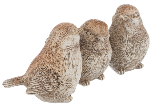 Painted 3 Bird Cluster Resin