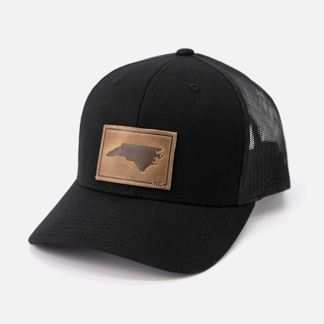 North Carolina Silhouette Hat | Leather Patch Trucker Hat