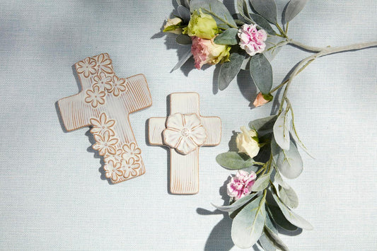 Ceramic Flower Cross