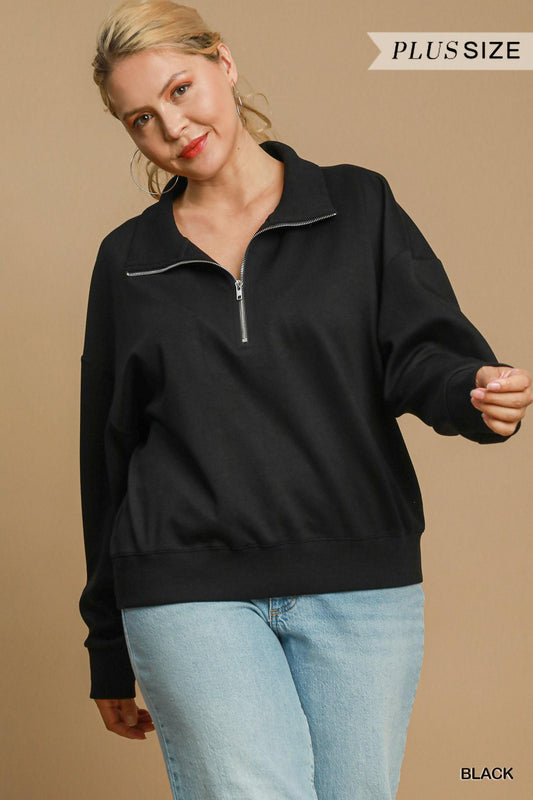 Plus Size Luxeknit Half Zip Top