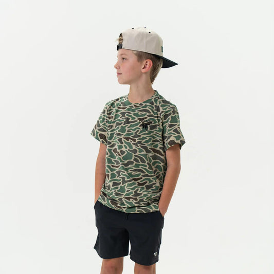 BURLEBO Youth Retro Duck Camo SS Tee