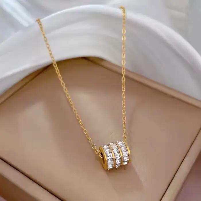 Josslyn 18K Stainless Steel Tarnish Free Barrel Necklace | 40NK9638