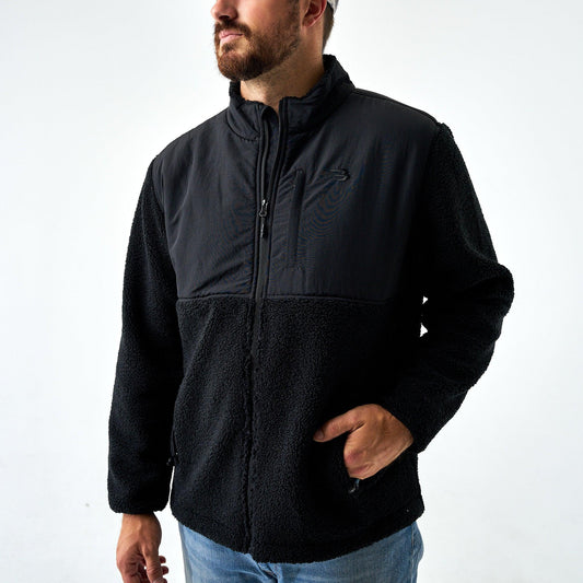 BURLEBO SHERPA FULL ZIP BLACK