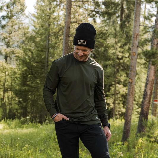 BURLEBO Long Sleeve Go To Tee - Mallard Green