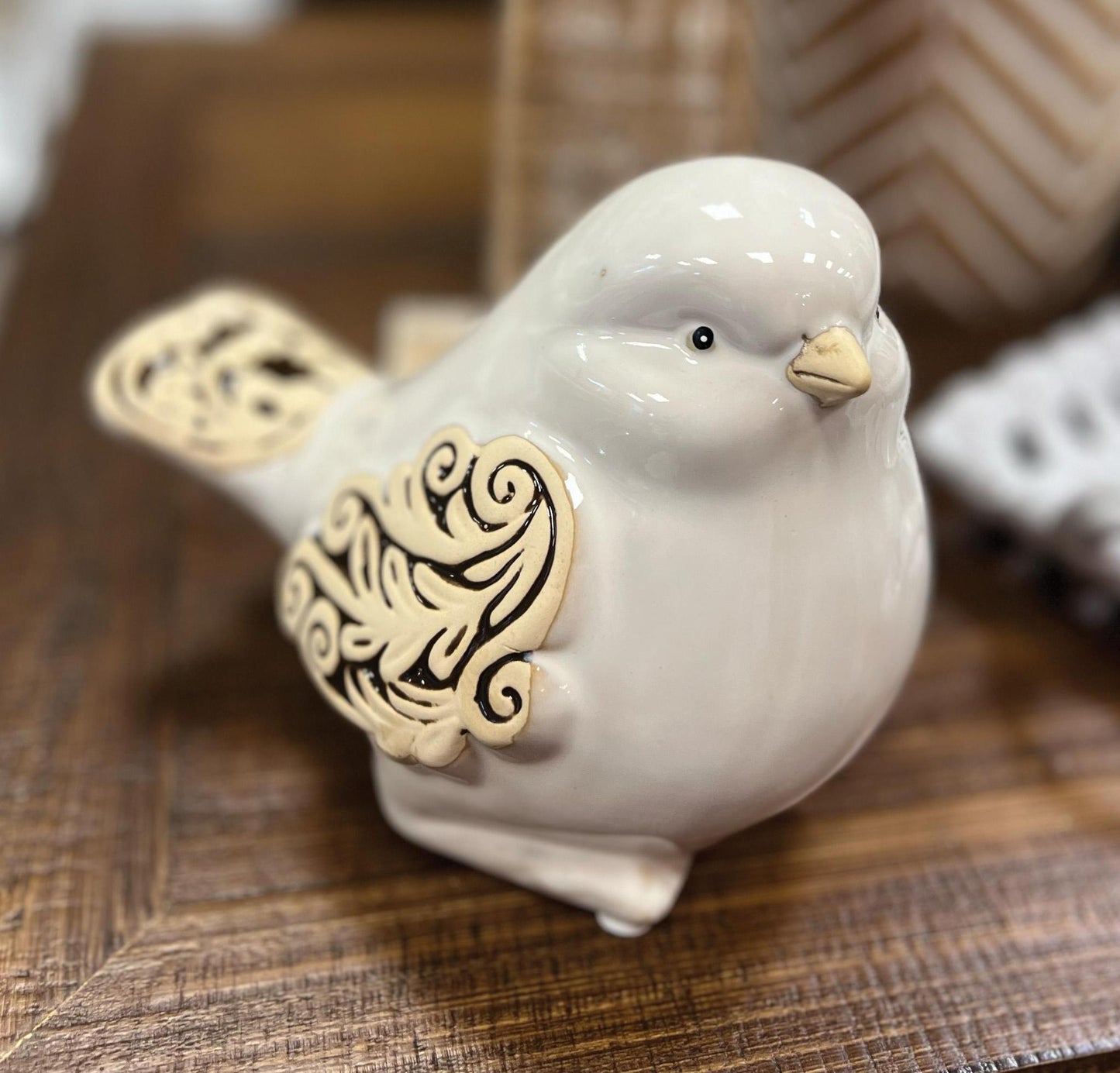 Ivory Scroll Wing Birds