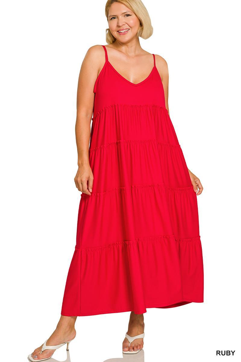 Zenana V-neck Cami Maxi Dress with Pockets